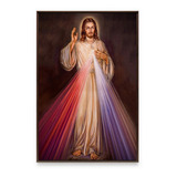 Quadro Jesus Misericordioso Enorme Religioso 150x100 Moldura