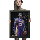 Quadro Kobe Bryant Lenda Basquete Poster Moldurado 60x42 A2