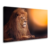 Quadro Leão De Judá Em Tela Canvas Grande Luxuoso Cor Borda Iinita Cor Da Armação