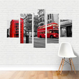 Quadro Londres London Ônibus E Cabine Telefonica Tela Canvas