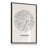 Quadro Mapa London Londres Cidades País