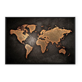 Quadro Mapa Mundi Com Moldura Vintage Retrô Viagens Sala