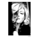 Quadro Marilyn Monroe Gato Vintage Retro