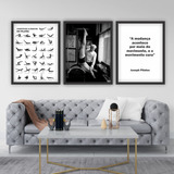 Quadro Moldura 50x70cm Foto Joseph Pilates Posturas P891