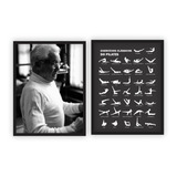 Quadro Moldura 50x70cm Pilates Joseph Foto Exercícios P89