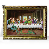 Quadro Moldura Trabalhada Grande Santa Ceia Apostolo 44x32