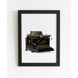 Quadro Moldurado Maquina De Escrever Vintage Remington.