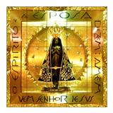 Quadro Nossa Senhora Aparecida Norte 1,00x1,00 100% Azulejo!
