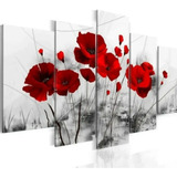 Quadro Para Cozinha Papoula Vermelha Mosaico Decora S/ Juros