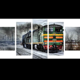 Quadro Para Decoração Mosaico Imagem Trem De Ferro Antigo