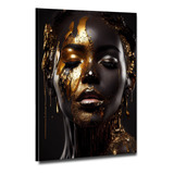 Quadro Para Parede Mulher Elegante Dourado 130x90