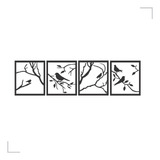 Quadro Pássaros Mdf Vazado Escultura Decorativo Sala