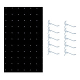 Quadro Pegboard Organizador Ferramentas Preto + 10 Ganchos