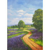 Quadro Pintura A Oleo Sobre Tela Decoracao Campo Paisagem