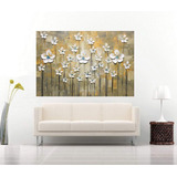 Quadro Pintura Arte Tela Flores Abstrato Moderno Cod 2403 
