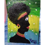 Quadro Pintura Mulher Negra- Consciência Negra