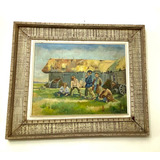 Quadro Pintura Oleo Original Assinado Abirurdt 1933 Meninos 
