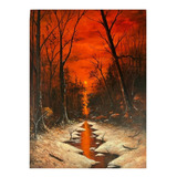 Quadro Pintura Oleo Sobre Tela Decoracao Paisagem