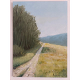 Quadro Pintura Paisagem Em Óleo Sobre Madeira Original 20x28