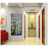 Quadro Pintura Tela Tronco Marrom Abstrato Flor Noite 5548