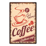 Quadro Placa Decorativa Retro Coffee Ferrugem