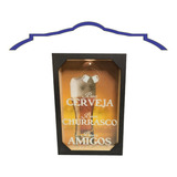 Quadro Porta Tampa Cerveja Madeira Mdf Vidro Decoração