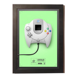Quadro Poster C.moldura Controle Dreamcast Decoração
