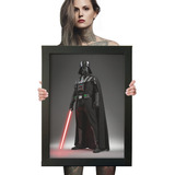 Quadro Poster Geek Star Wars Darth Vader Moldura A2
