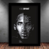 Quadro + Poster Kobe Bryant Legend Tribute Lakers Moldura A3