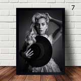 Quadro Poster Lady Gaga Foto Cantora Pop Moldura 33x43cm A3