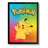 Quadro Poster Pikachu Pokemom Desenho Moldura