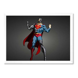 Quadro Poster Super Homem Meio Máquina Minimalista 30x42cm
