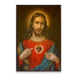 Quadro Religioso Sagrado Coração De Jesus Cristo Para Sala