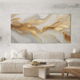 Quadro Sala Abstrato Dourado  Luxo
