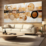 Quadro Sala Geometrico Marrom Abstrato Decorativo 130x70 Cor Colorido Armação Impresso Nas Laterais 3cm