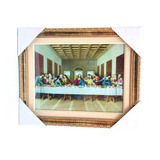 Quadro Santa Ceia Luxo Com Vidro E Moldura 52x42cm Cor Da Armação Dourado Cor Dourado