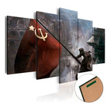 Quadro Segunda Guerra Mundial 5 Peças Mosaico Mdf6mm