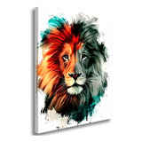Quadro Tela Abstrato Colorido Leão Judá