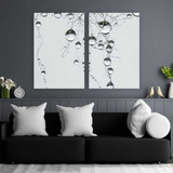 Quadro Tela Canvas Duplo Gotas P E B 120x80cm No Chassi