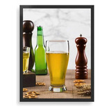 Quadro Tela Decorativo Copo Cerveja Bar 30x45cm