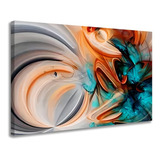 Quadro Tela Grande Colorido Abstrato Decoração Moderna Top Cor Preto Cor Da Armação Borda Infinita