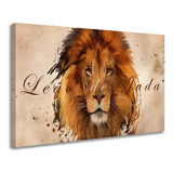 Quadro Tela Grande Decorativo Pra Sala Leão De Judá Cor Borda Iinita Cor Da Armação Borda Iinita