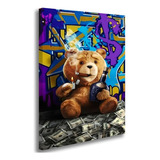 Quadro Tela Grande Urso Milionário Decoração