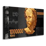Quadro Tela Moderna 1 Milhão Nota Decoração Escritório Hall Cor Preto