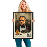 Quadro The Godfather O Poderoso Chefão Arte Poster 60x42 A2