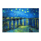 Quadro Van Gogh Noite Estrelada Sobre