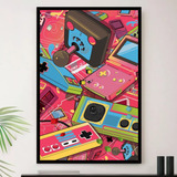 Quadro Video Game Gamer Colorido Decorativo