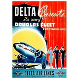 Quadro Vintage 20x30: Aviação Delta Airlines # Novo Okm