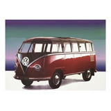 Quadro Vintage 20x30: V.w. Kombi Type 2 Sl - Novo Okm