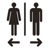 Quadro/placa Sinalização Mas/fem E Setas - Banheiro Unissex